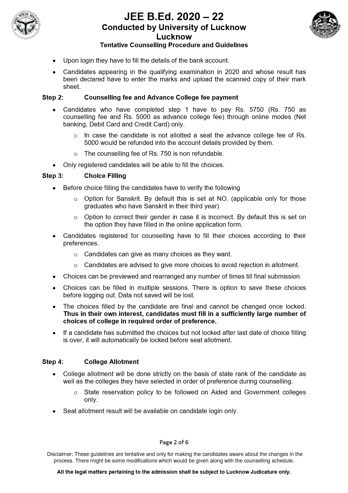 up bed counselling documents required » DELED RESULT 2024