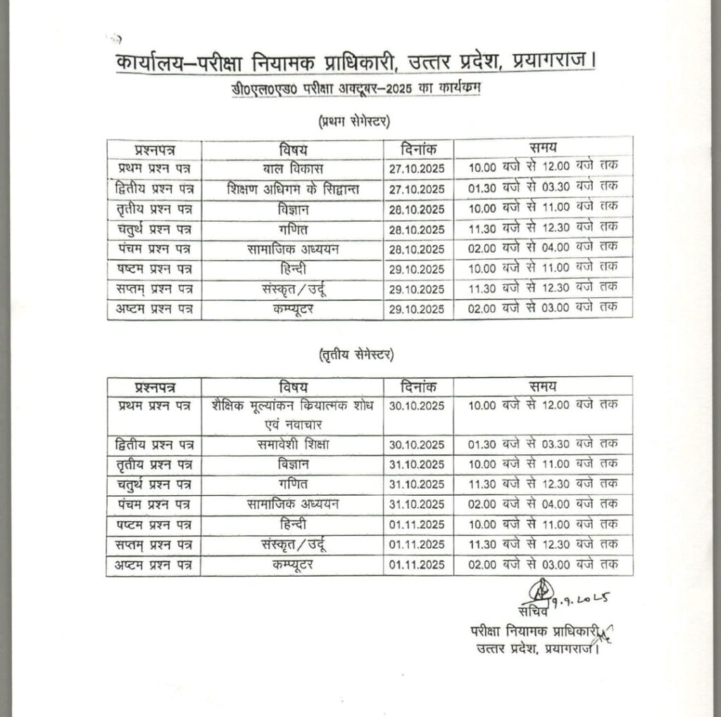 delel exam date sheet 2025